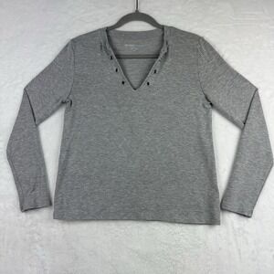 Beyond Yoga Pullover V Neck XS Heather Gray Long Sleeve Top Shirt